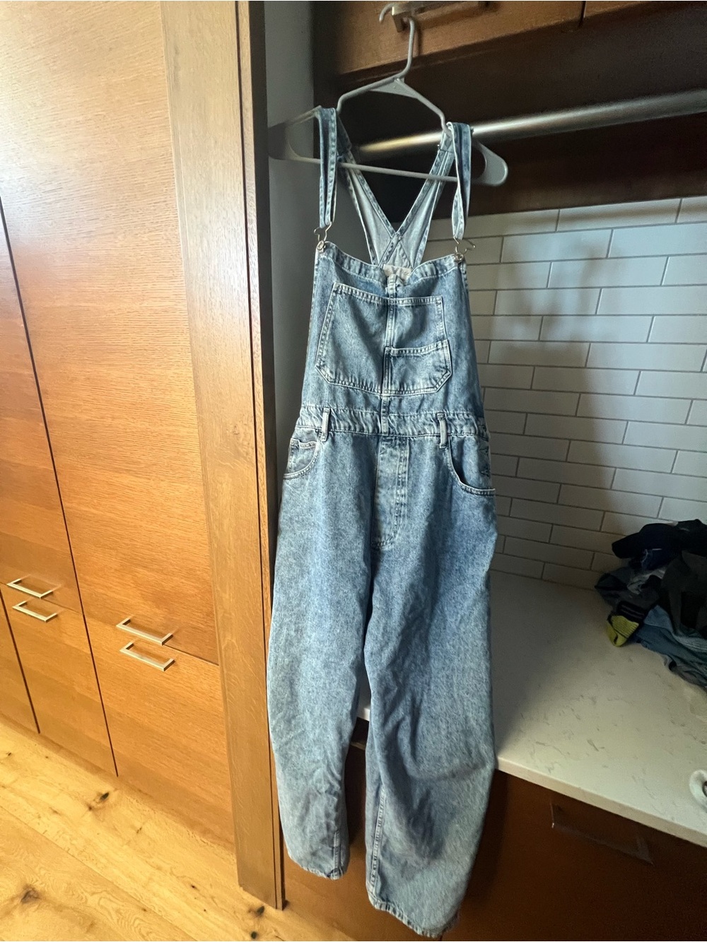 Free people Women's Denim Overalls - Light Blue